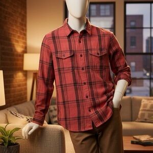 New with tag Outerknown blanket check pattern long sleeve shirt men’s size L, XL